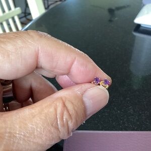 14k rose gold Amethyst stud earrings .25tcw